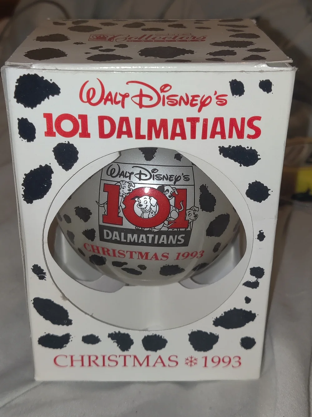 Disney 101 Dalmatians White Black Red Christmas Ornament